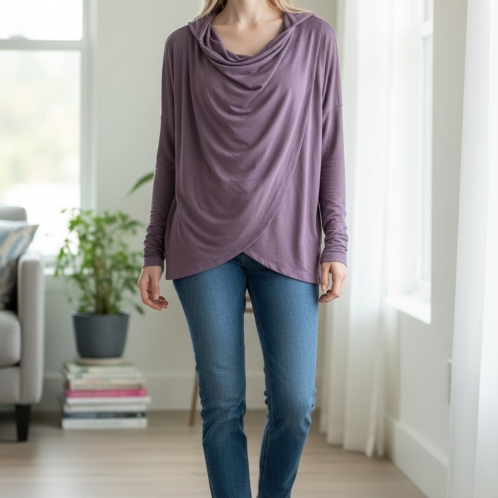 NWT Athleta Women's Purana Wrap Hoodie Sz SP Ribbed Sleeves - Picture 2 of 8